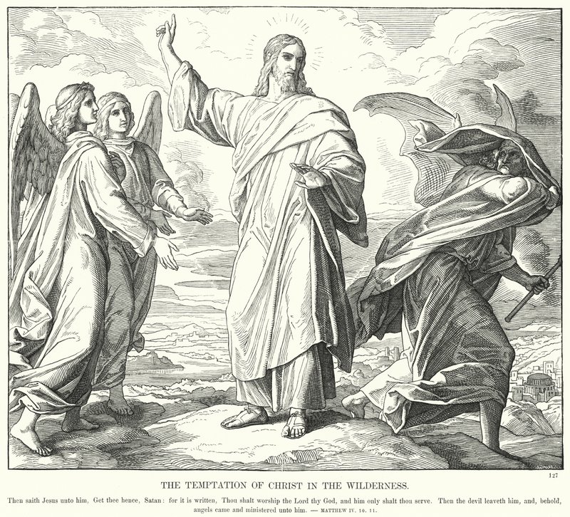 La tentazione di Cristo nel deserto da Julius (after) Schnorr von Carolsfeld