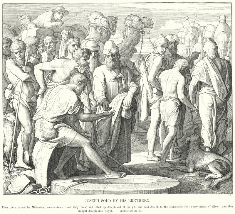Giuseppe venduto dai suoi fratelli da Julius Schnorr von Carolsfeld