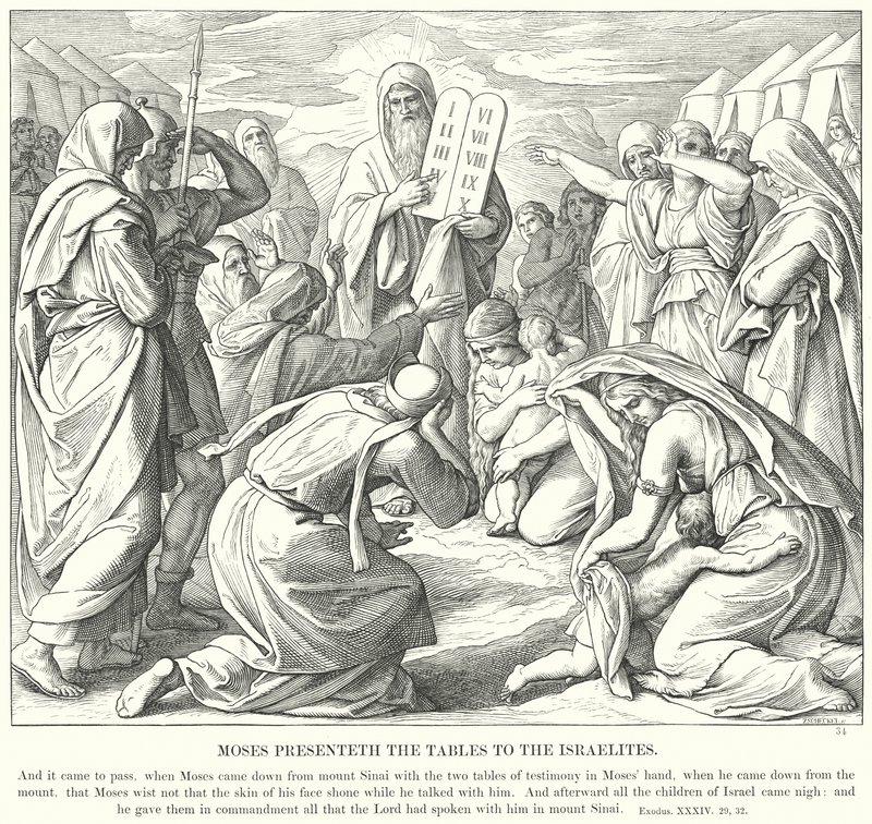 Mosè presenta le tavole agli Israeliti da Julius Schnorr von Carolsfeld