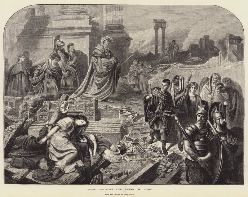 Nerone tra le rovine di Roma da Karl Theodor von Piloty
