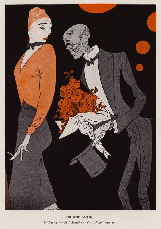 Per un servizio fedele - gli effetti della sifilide (litografia a colori) da Karl Arnold