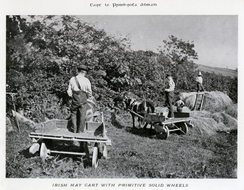 Carro di fieno irlandese con ruote solide primitive da Karl Karlovich Piratsky