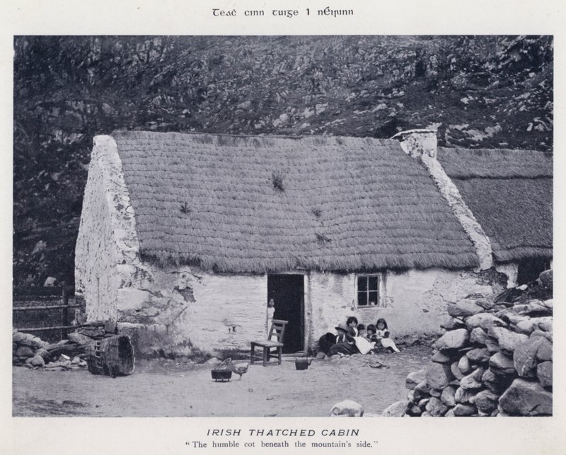 Capanna irlandese con tetto di paglia (foto in b/n) da Karl Karlovich Piratsky