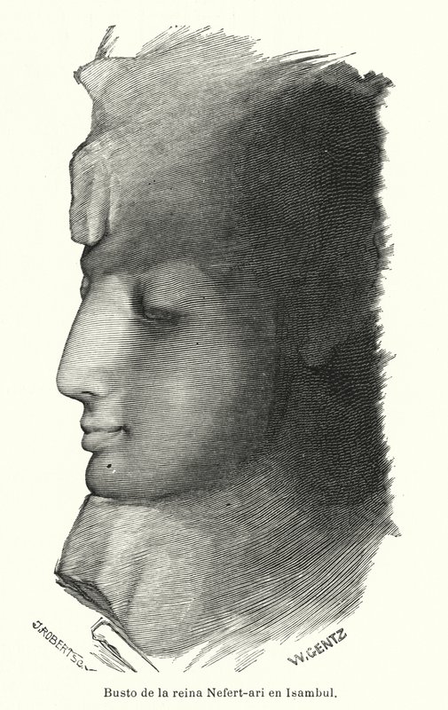 Busto della regina egizia Nefertari, moglie di Ramses il Grande, Abu Simbel da Karl Wilhelm Gentz