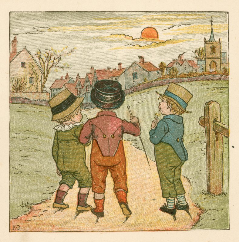Ragazzi in passeggiata da Kate (after) Greenaway