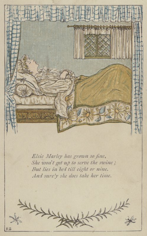 Elsie Marley è diventata così fine (litografia a colori) da Kate (after) Greenaway