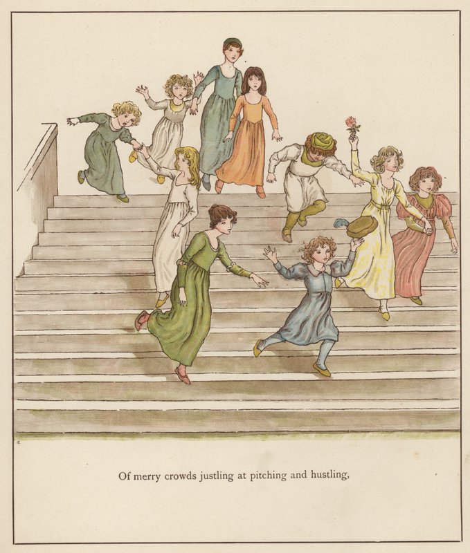 Illustrazione di Kate Greenaway per Il pifferaio di Hamelin di Robert Browning da Kate (after) Greenaway