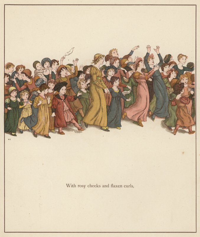 Illustrazione di Kate Greenaway per Il pifferaio di Hamelin di Robert Browning da Kate (after) Greenaway