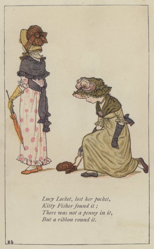 Lucy Locket ha perso la tasca (litografia a colori) da Kate (after) Greenaway