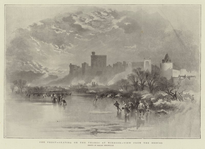 Il gelo, pattinaggio sul Tamigi a Windsor, vista dal Brocas da Keeley Halswelle