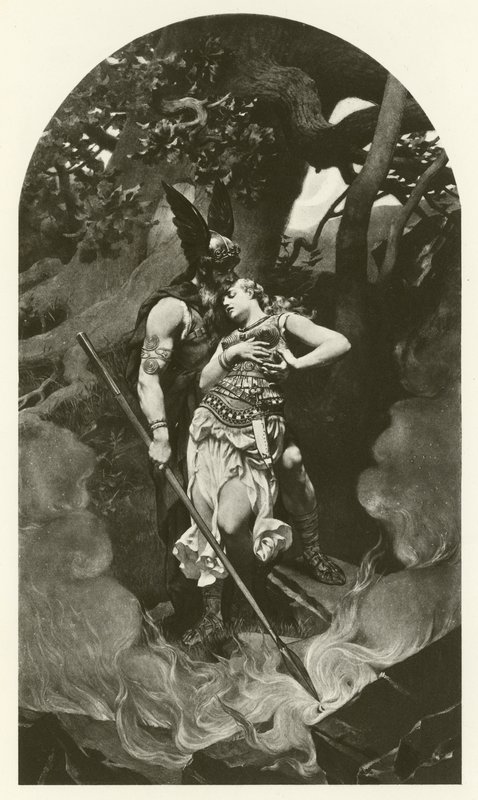 Wotan si congeda da Brunhild (incisione) da Konrad Dielitz