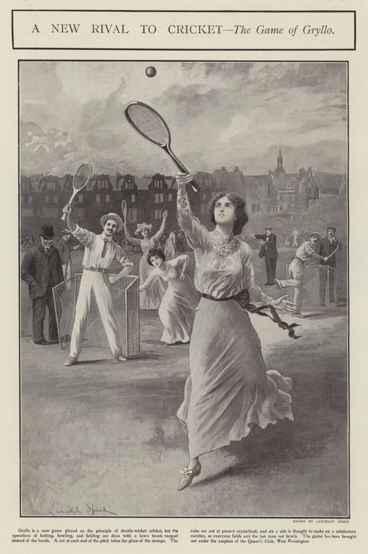 Un nuovo rivale del cricket - il gioco del gryllo (litografia) da Lancelot Speed