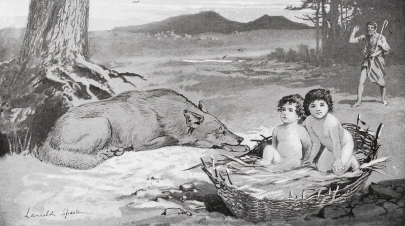Il pastore vide che il lupo si prendeva cura dei bambini (litografia) da Lancelot Speed
