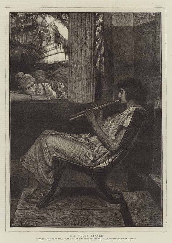 Il suonatore di flauto da Lawrence Alma Tadema