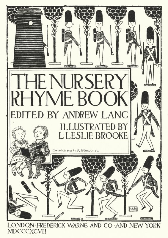 Illustrazione del frontespizio per Il Libro delle Filastrocche a cura di Andrew Lang (incisione) da Leonard Leslie Brooke