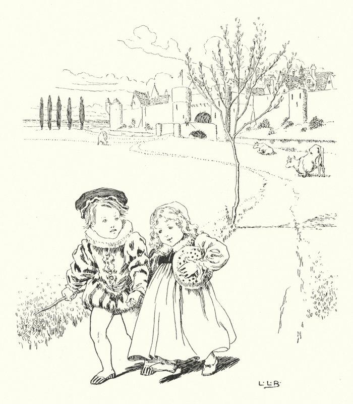 Al mercato, al mercato, per comprare un panino alla prugna (incisione) da Leonard Leslie Brooke