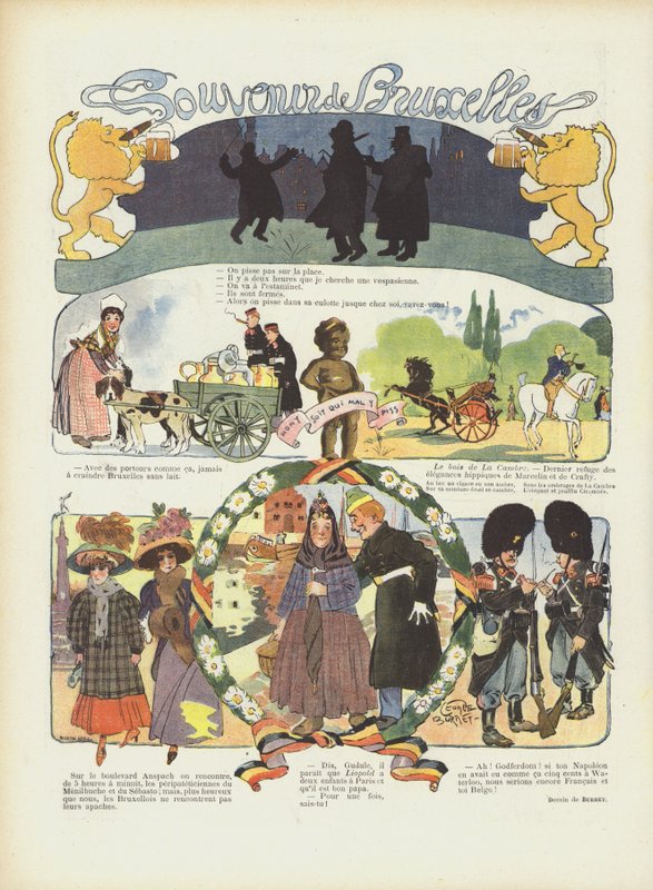 Souvenir di Bruxelles. Illustrazione per Le Rire da Leonce Burret