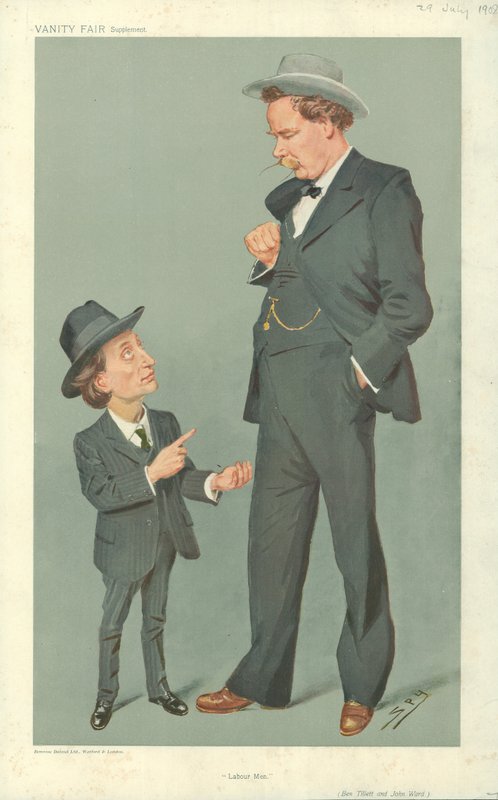 Ben Tillett e John Ward, uomini del lavoro, 29 luglio 1909, caricatura di Vanity Fair da Leslie Matthew Ward