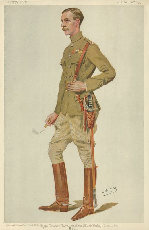 Maggiore Edward James Montagu Stuart-Wortley, Eddie, 26 ottobre 1899, caricatura di Vanity Fair da Leslie Matthew Ward