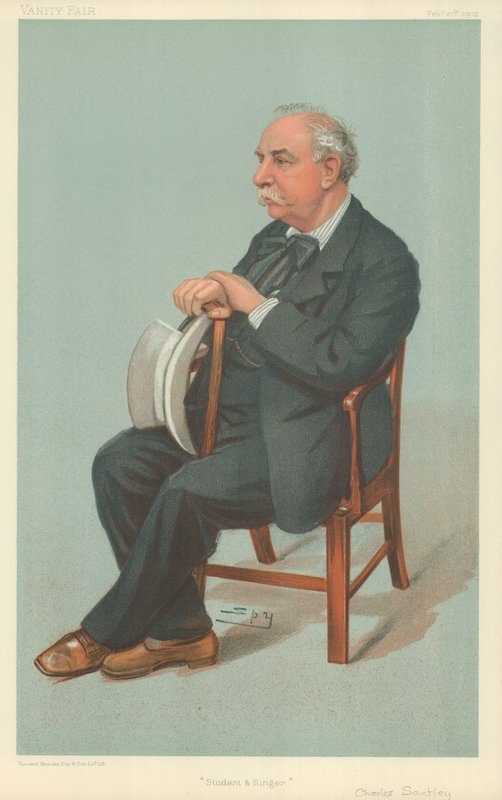 Mr Charles Santley, studente e cantante, 27 febbraio 1902, caricatura di Vanity Fair da Leslie Matthew Ward