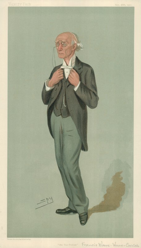 Mr F W Warre-Cornish, Il Vice-Rettore di Eton, Il Vice-Rettore, 26 settembre 1901, caricatura di Vanity Fair da Leslie Matthew Ward