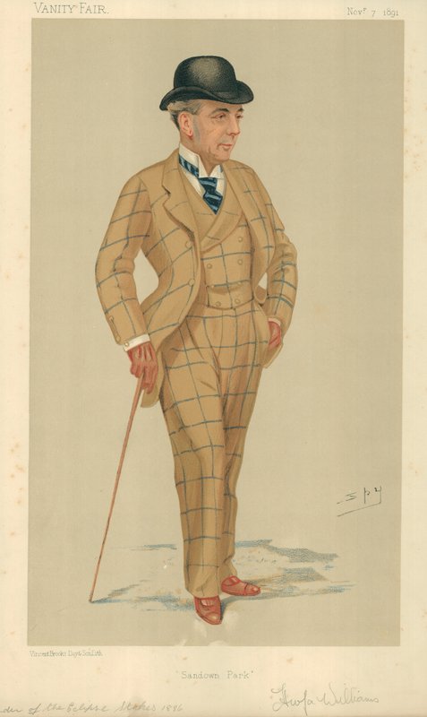 Mr Hwfa Williams, Sandown Park, 7 novembre 1891, caricatura di Vanity Fair da Leslie Matthew Ward
