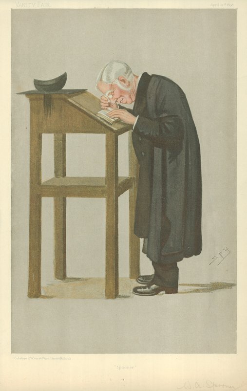 Mr W A Spooner, Spooner, 21 aprile 1898, caricatura di Vanity Fair da Leslie Matthew Ward