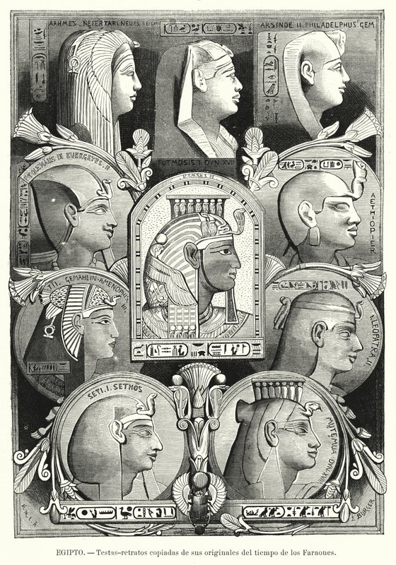 Antichi ritratti egiziani (litografia) da Lothar Michael Burger