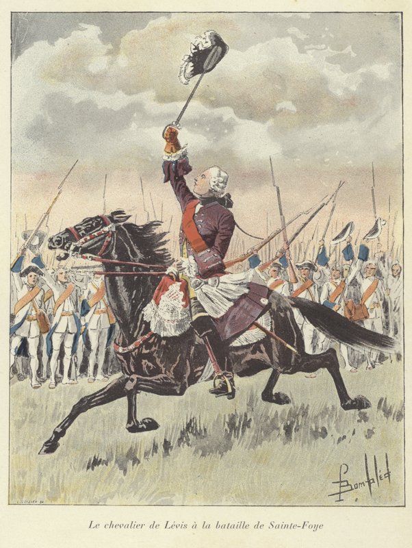 Il cavaliere de Levis alla battaglia di Sainte-Foy, Quebec, 1760 da Louis Charles Bombled