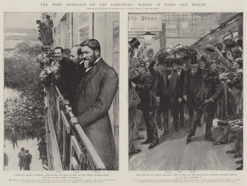 I generali boeri sul continente, scene a Parigi e Berlino da Louis Remy Sabattier