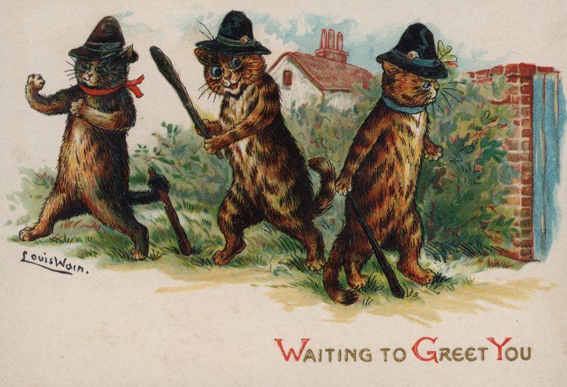 Tre gatti che aspettano di salutarti da Louis Wain