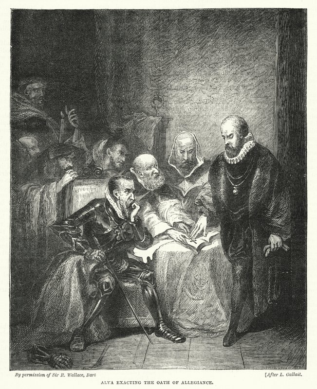 Alva che esige il giuramento di fedeltà da Louis (after) Gallait