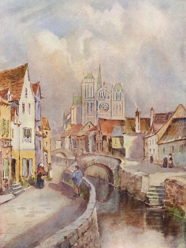 Una vista di Amiens, con la cattedrale in lontananza da Louis Burleigh Bruhl