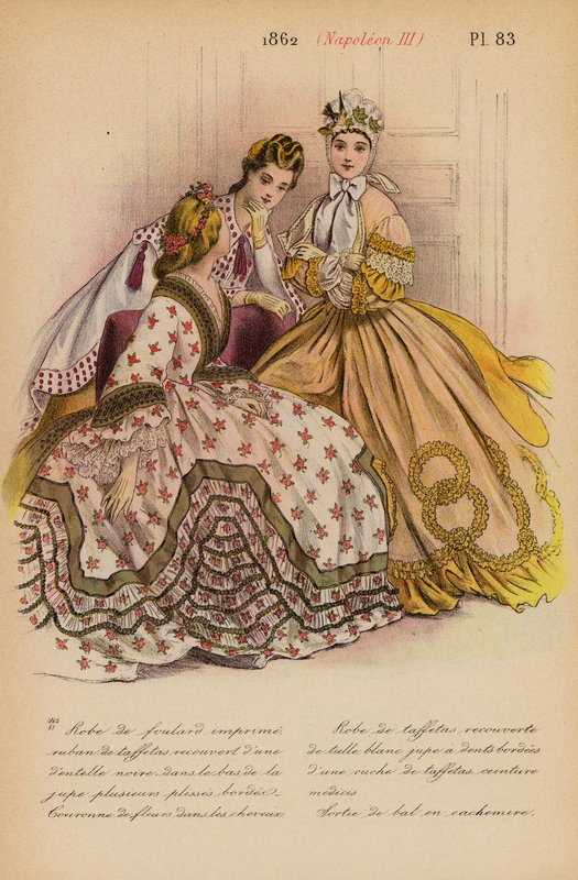 Moda francese: 1862, Napoleone III (litografia a colori) da Louis Colas