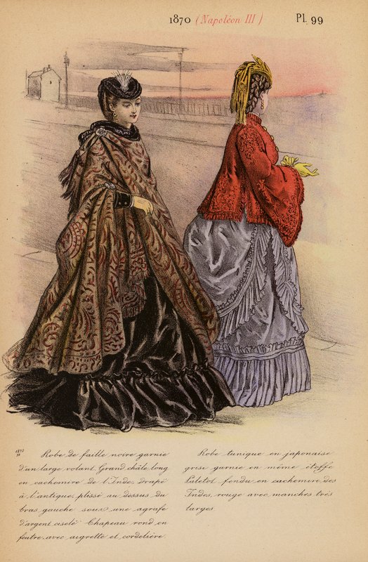 Moda francese: 1870, Napoleone III (litografia a colori) da Louis Colas