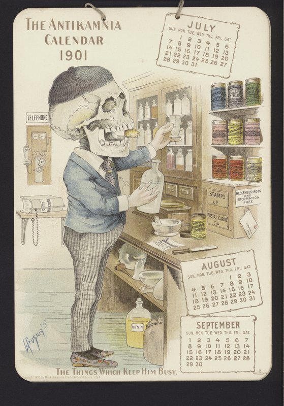 Illustrazione per il Calendario Antikamnia, 1901 da Louis Crucius or Crusuius