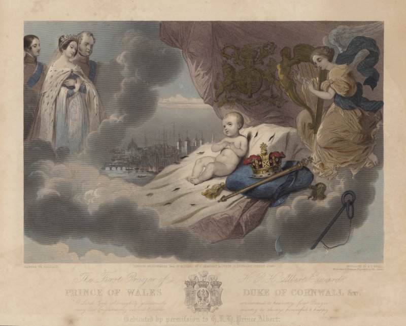 La prima preghiera del Principe di Galles, Principe Alberto Edoardo, il futuro Re Edoardo VII, 1842 da Louis Gallait