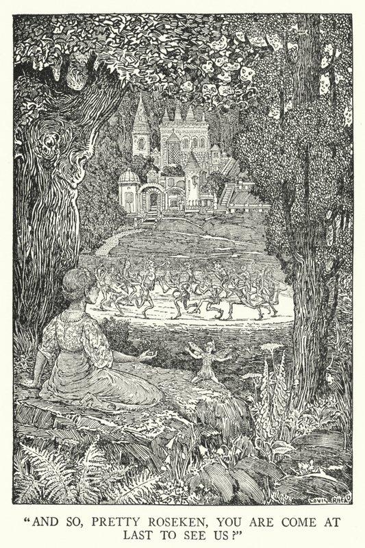 "E così, bella Roseken, sei finalmente venuta a trovarci?" da Louis John Rhead