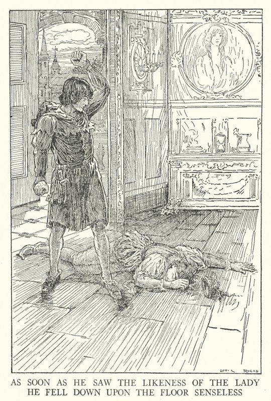 Appena vide la somiglianza della signora, cadde a terra svenuto da Louis John Rhead