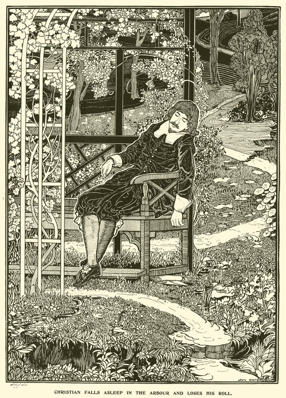 Cristiano si addormenta nel pergolato e perde il suo rotolo da Louis John Rhead
