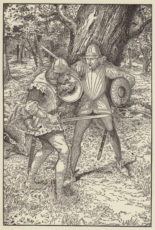 Dio ti benedica, buon uomo, disse Robin, Vorrei tanto sapere il tuo nome da Louis John Rhead