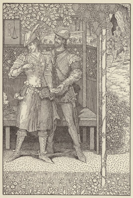 Robin Hood e Marian nel loro rifugio da Louis John Rhead