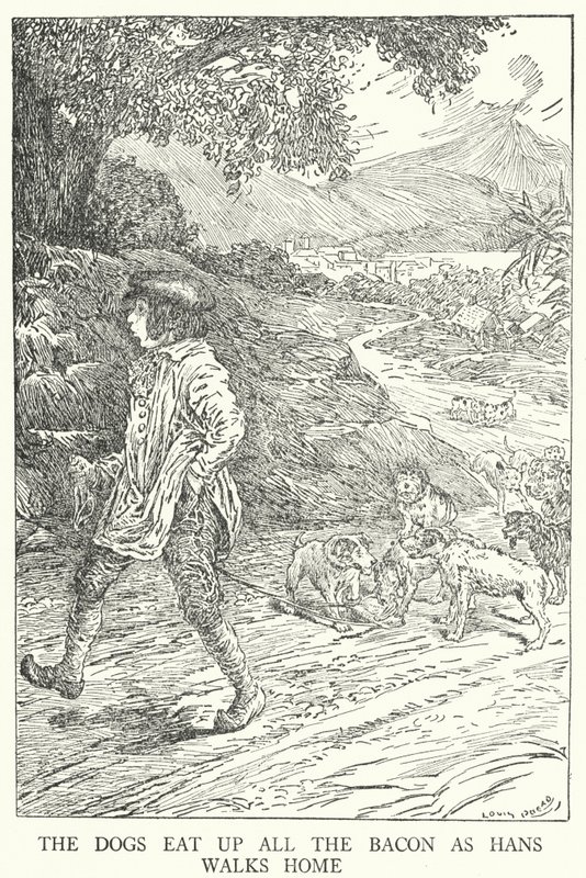 I cani mangiano tutta la pancetta mentre Hans torna a casa da Louis John Rhead