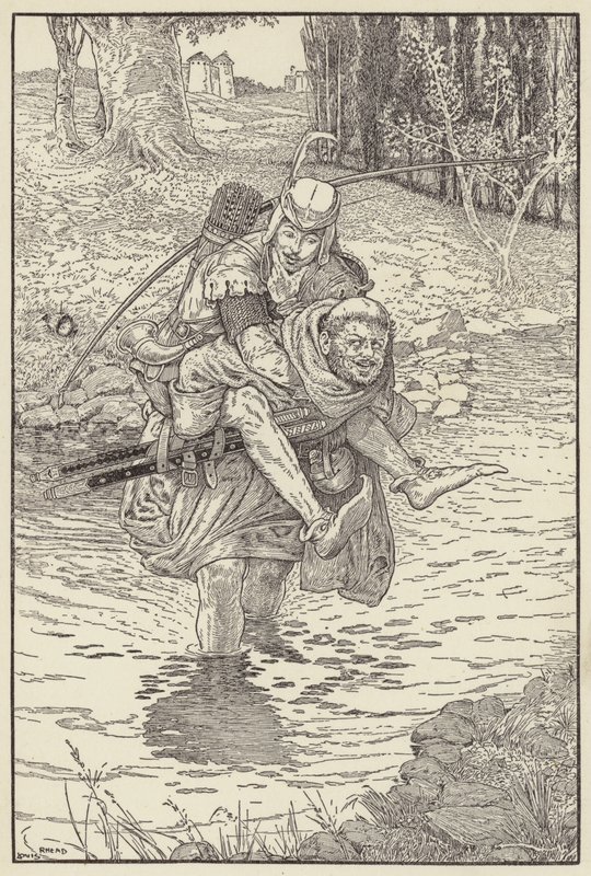 Il frate prese Robin sulla sua schiena da Louis John Rhead