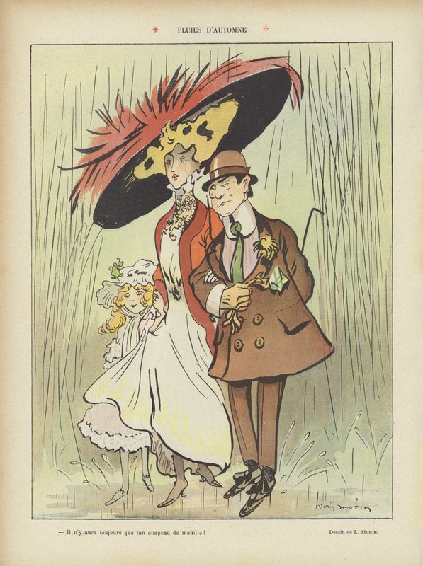 Piogge autunnali. Illustrazione per Le Rire da Louis Morin