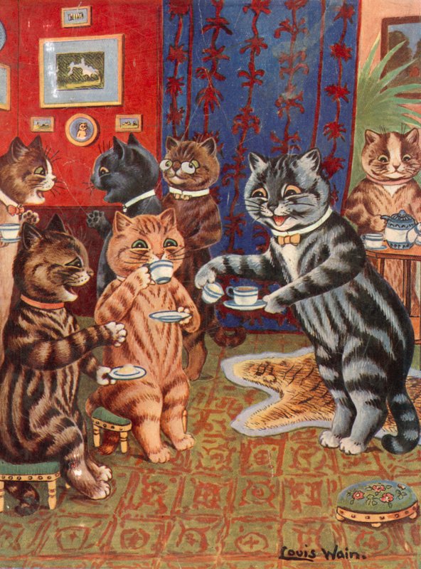 Prendere il tè da Louis Wain