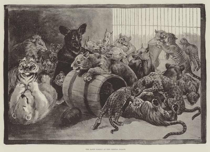 La famiglia felice al Crystal Palace da Louis Wain