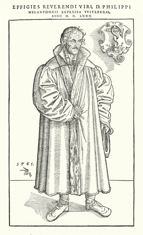 Filippo Melantone, riformatore protestante tedesco (incisione) da Lucas The Younger (after) Cranach