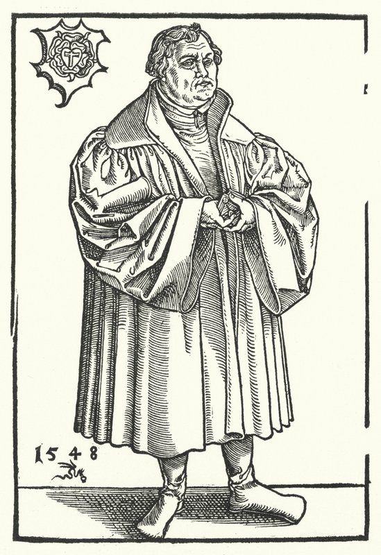 Riformatore protestante tedesco Martin Lutero nella sua vita successiva (incisione) da Lucas the Elder (after) Cranach