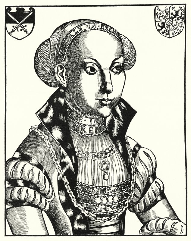 Sibilla di Cleves, consorte di Giovanni Federico I, Elettore di Sassonia da Lucas the Elder (after) Cranach